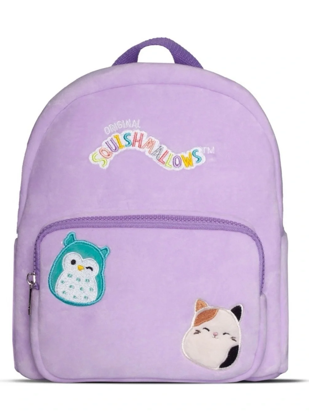 Squishmallows plush soft lilac purple backpack with embroidery